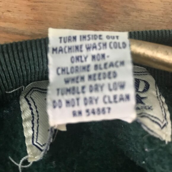 Vtg Limited Jeans Pullover Sweatshirt M Green Embroidered Plaid Logo y2K 90s - Picture 7 of 10